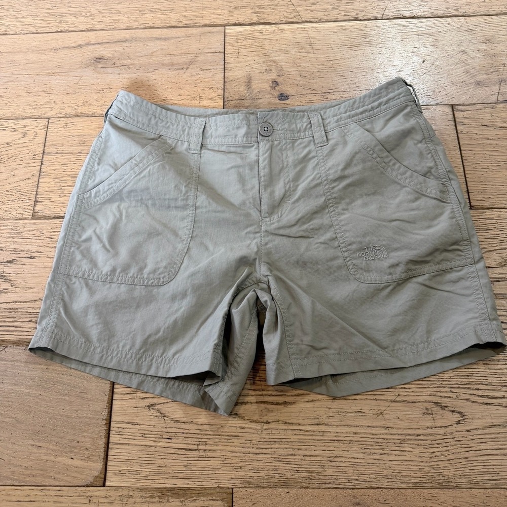 The North Face Womens Khaki Ripstop Hiking Shorts Size 8 Tan Outdoor Athletic